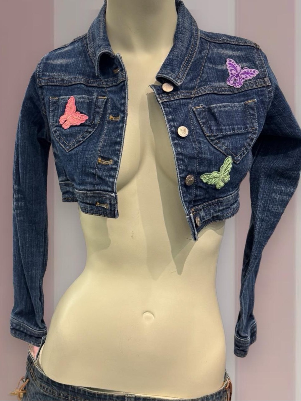 Disney Tinkerbell denim jacket with embroidered butterflies